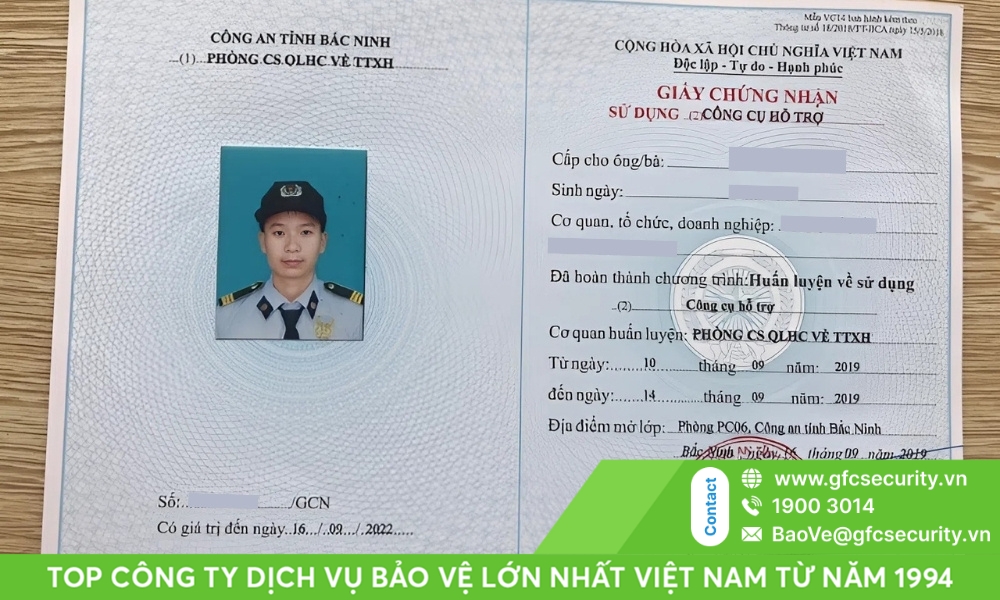 chứng chỉ nghiệp vụ bảo vệ