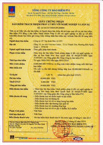 Chứng nhận giải thưởng gfc security