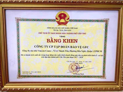 Chứng nhận giải thưởng gfc security
