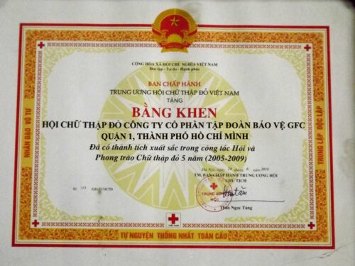 Chứng nhận giải thưởng gfc security