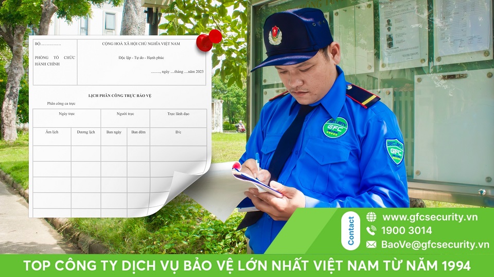 Download mẫu lịch trực bảo vệ chi tiết, mới nhất